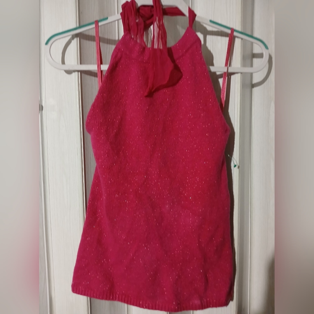 DKNY Jeans Sparkling Pink Halter Top